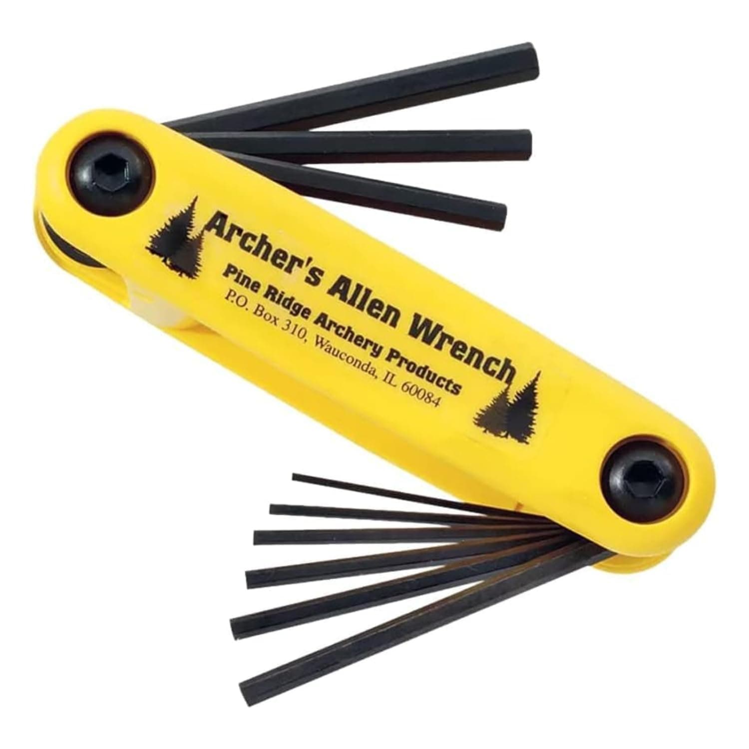 Pine Ridge Archery Allen Wrench Set, Foldable Hex Keys Made of Industrial Strength Tool Steel, Archery Accessories, 9 Sizes Included