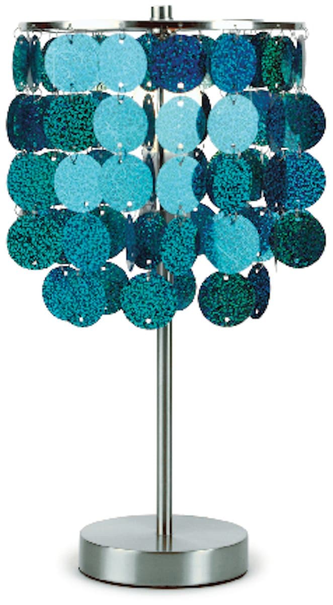Three Cheers! Turquoise Paillette Table Lamp
