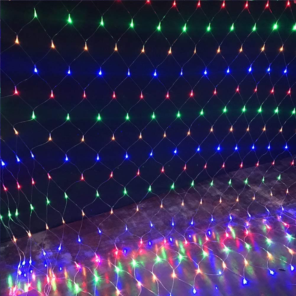 ARTSTORE 3M 200LEDs Led Net Mesh Fairy String Lights,8 Modes Outdoor/Indoor Lights Plug Powered for Christmas Xmas Garden Wedding Party Home Bedroom Decoration,Colorful