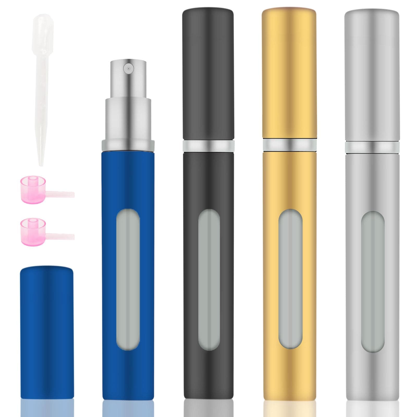 4pcs Mini Perfume Travel Bottle, Perfume Atomiser Refillable, 5ML Spray Bottles, Portable for Travel Holiday, Outdoor Activities and Business(Style 3)