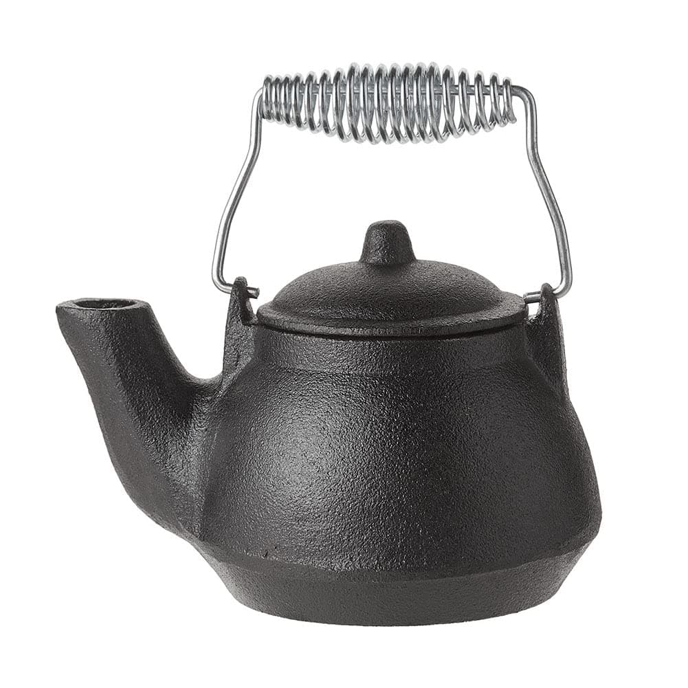 Old Mountain 10179 Cast Iron Mini Tea Kettle with Silver Handle, 1.5 Cups, Black, Iron