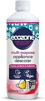 EcoZone Multi-Purpose Appliance Descaler, Internal Cleaner for Kettles, Irons, Washing Machines, Coffee Makers, Dishwashers, Fixtures & Surfaces, Natural Vegan & Non Toxic Eco-Friendly Liquid (500ml)