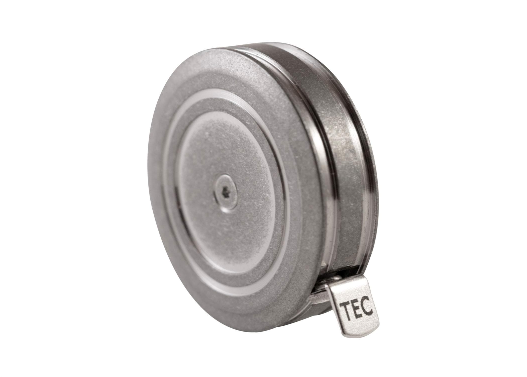 TEC Accessories Ti-Tape Titanium Retractable Mini Tape Measure (Stonewashed Finish) - Imperial and Metric, 3 Foot User-Replaceable Small Measuring Tape - EDC, Lightweight, Pocket Size Keychain Clip