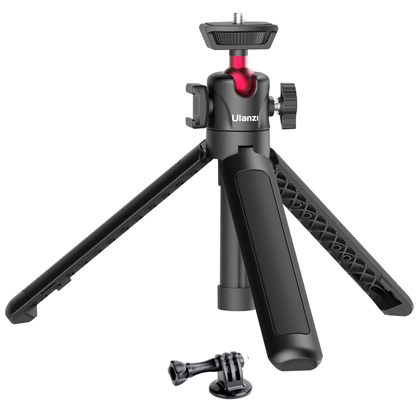 ULANZI MT-16 Extendable Mini Camera Tripod, 4 Levels Adjustment 360° Ball Head Cold Shoe Lightweight Portable Vlog Travel Selfie Stick Handle Grip Desktop Webcam Tripod for DSLR Action Camera