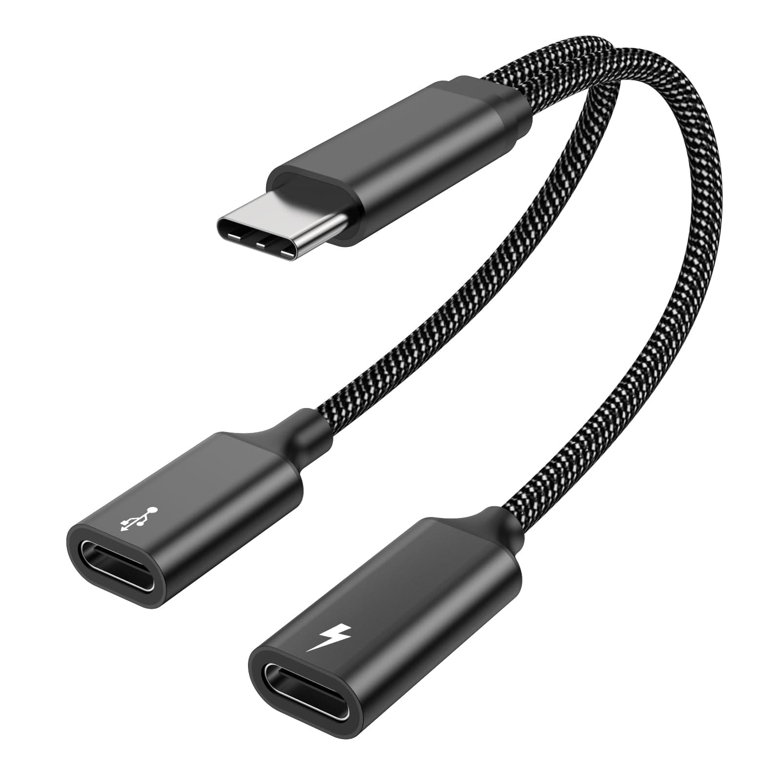 USB C Splitter USB C to USB C Female Adapter USB Y Splitter Cable(NOT for Monitor) USB C Male to 2USB-C Female Cord Double USB C Port Hub USB C Charging Split Adapter for Mac,Xbox One,PS5,Laptop