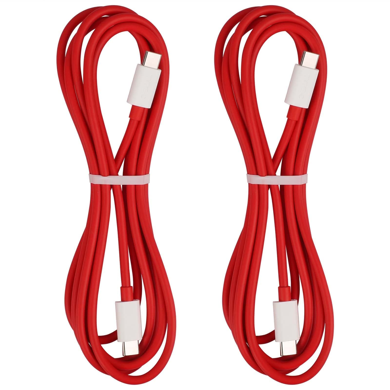 USB-C to USB-C Cable for OnePlus 10T 6.6FT, 2-Pack Type C Cable for Warp-Charging 65W Super Fast PD Charge Cord for OnePlus 9 Pro 8T 8 Pro 7T for iPad Pro for MacBook Pro Air