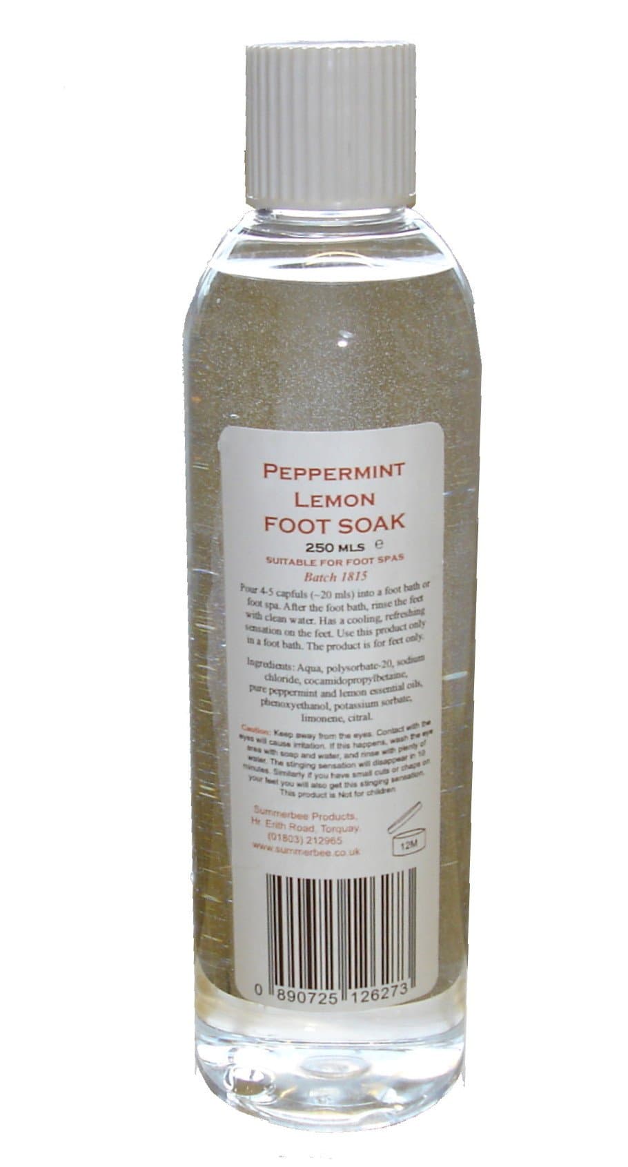 Summerbee Peppermint/Lemon Foot soak 250mls