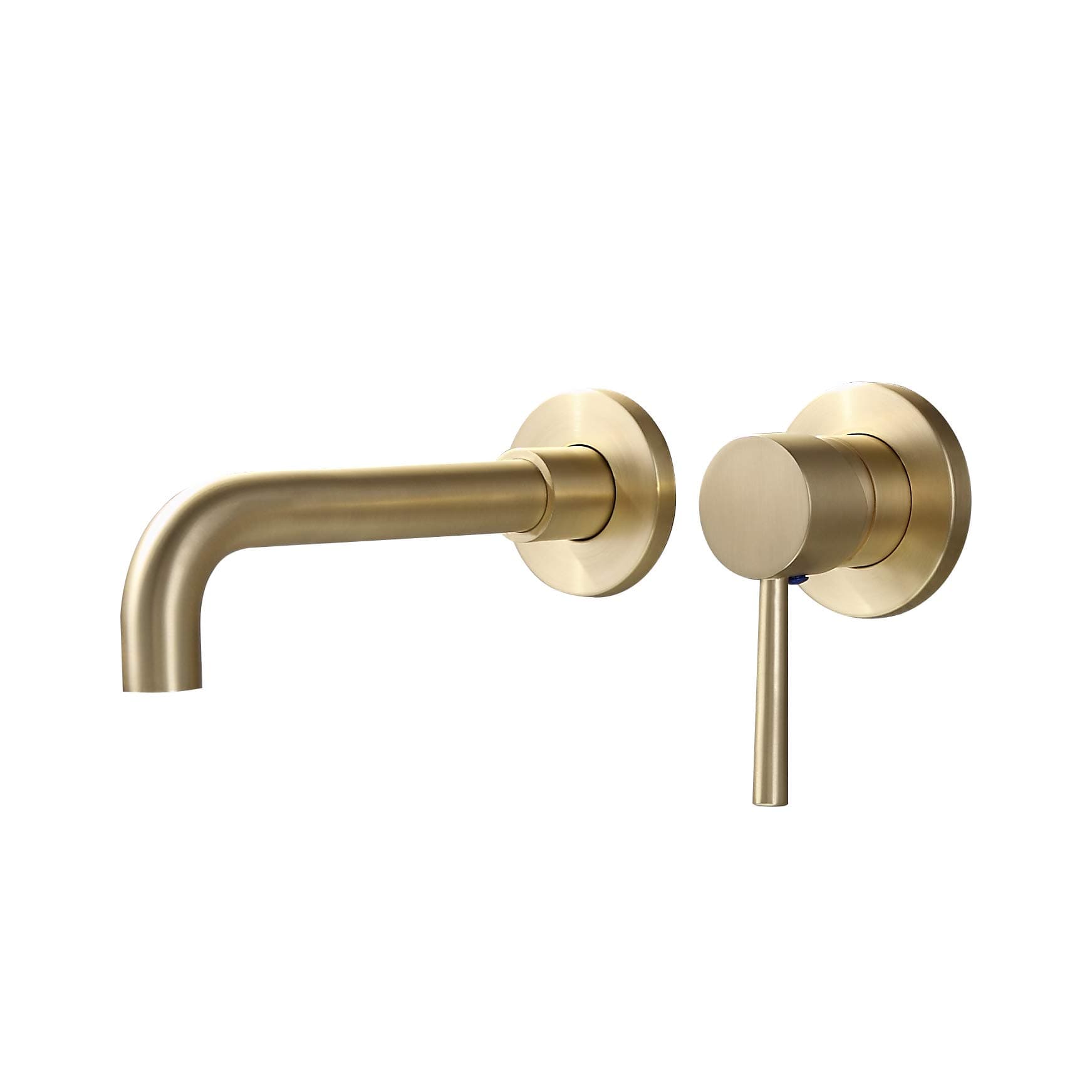 Modern Single Lever Wall Mounted Bathroom Solid Brass Sink Faucet,Valve Included Swivel Mixer Tap,Brushed Gold