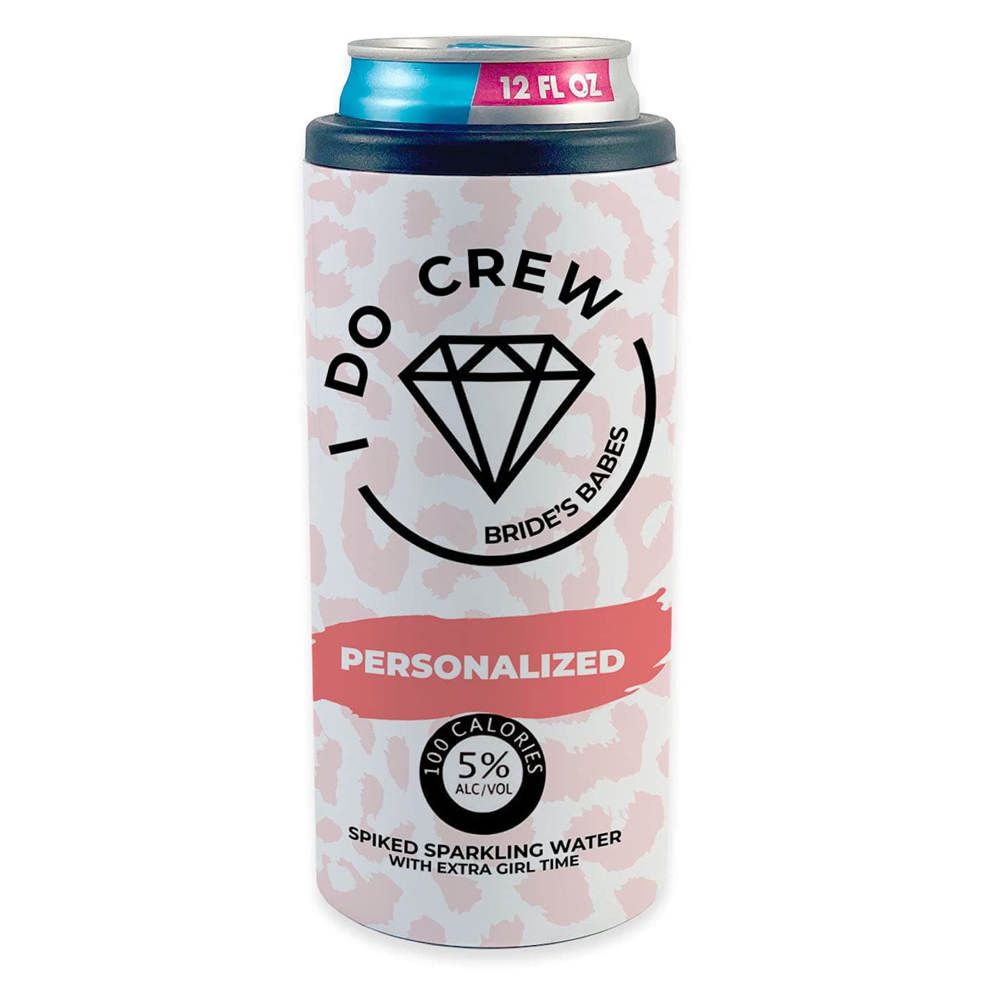 I Do Crew – Personalize with Name - Bachelorette Party Accessory – One Stainless Steel Skinny Can Cooler for Hard Seltzers & Beer – Double Wall Vacuum Insulation to Keep Beverages Cold For Hours!