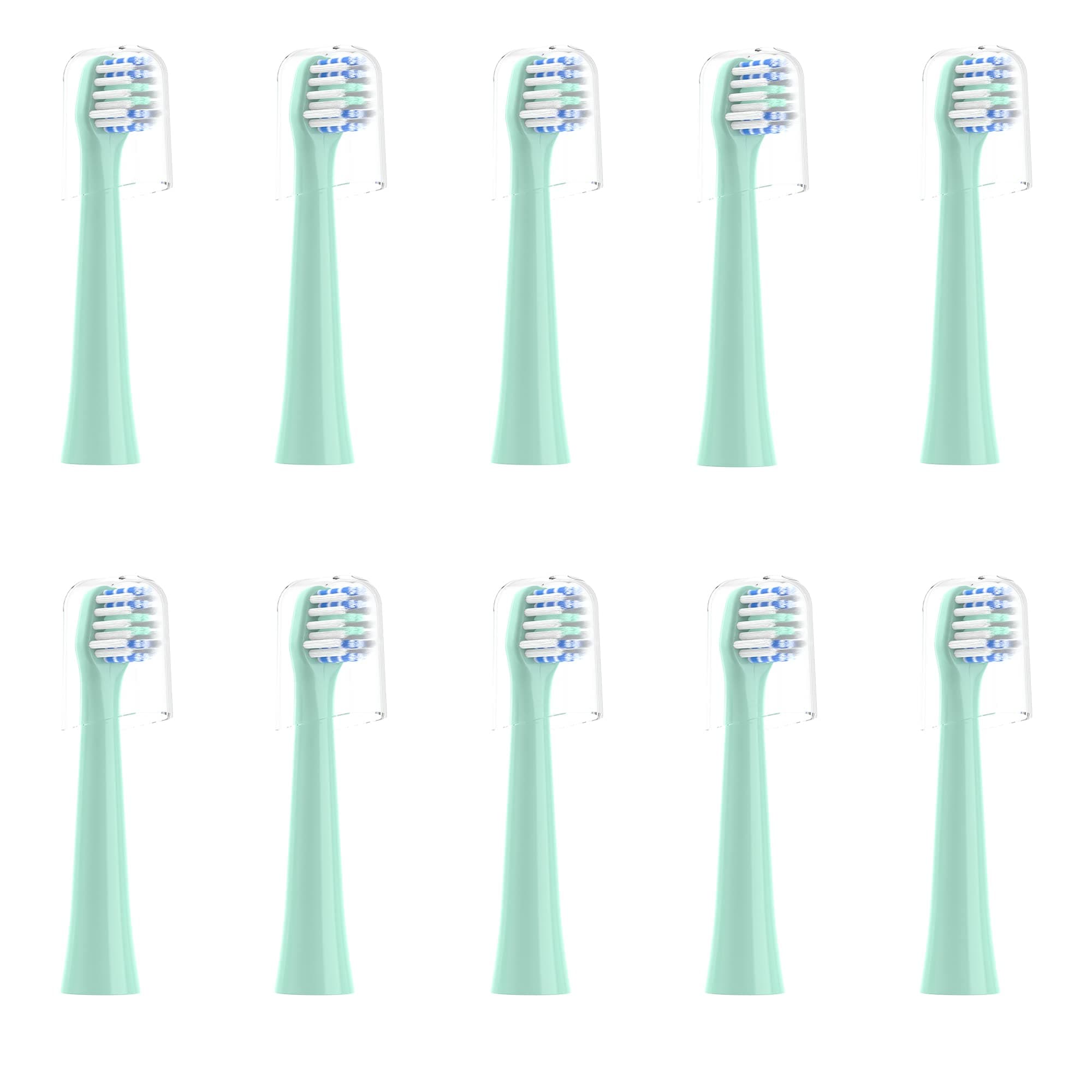 Replacement Toothbrush Heads 10 Pack Compatible with Colgate Hum Connected Smart Battery Electric Toothbrush Head, Green