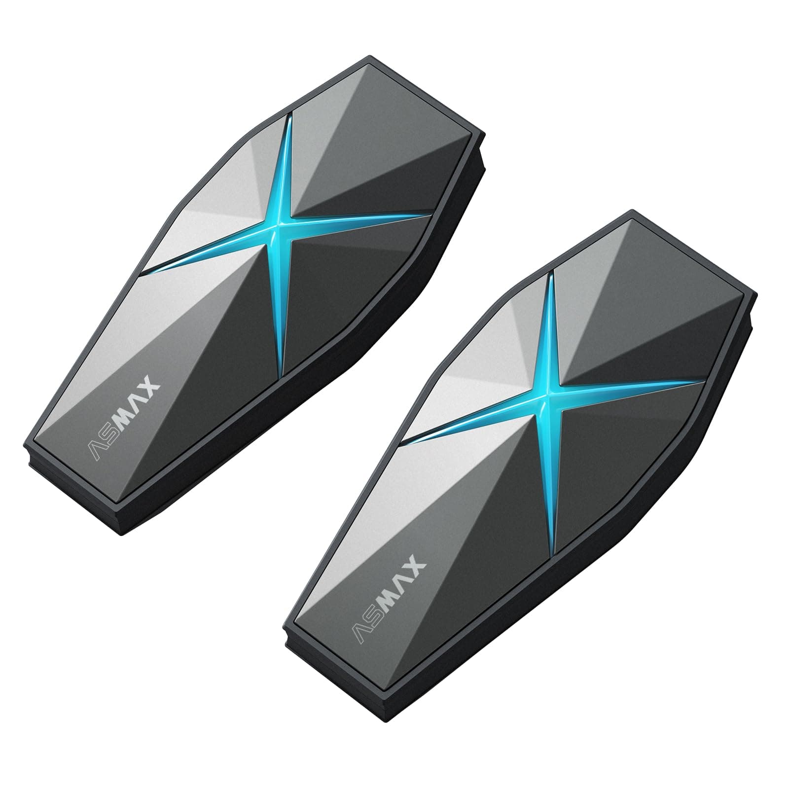 F1 Helmet Bluetooth Headset, Mesh Intercom for 10 Riders, CloudTalk Unlimited Range for 50 Riders, Bluetooth 5.3 with IP67 Waterproof/22H Battery/Voice Control/Music Sharing/Magnet Base, 2 Pack