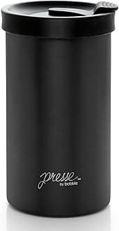 PRESSE by Bobble French Coffee Press And Insulated Stainless Steel Travel Tumbler for On-The-Go Brewing - 13 oz (Black)