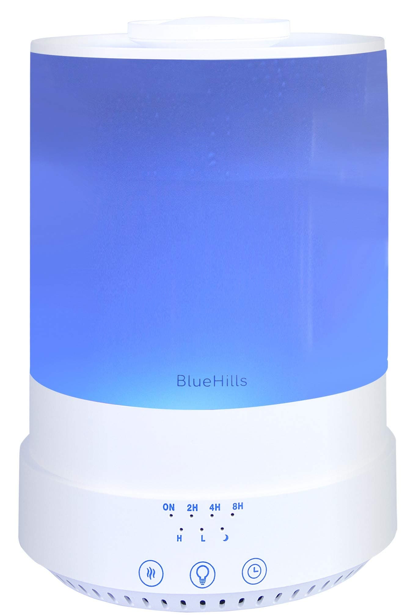 BlueHills2500 ML XL Essential Oil Diffuser Aroma Humidifier with Timer for Large Home Decor Baby Rooms Plants Big Huge 2.5 L Capacity Long Run with Lights White - F001
