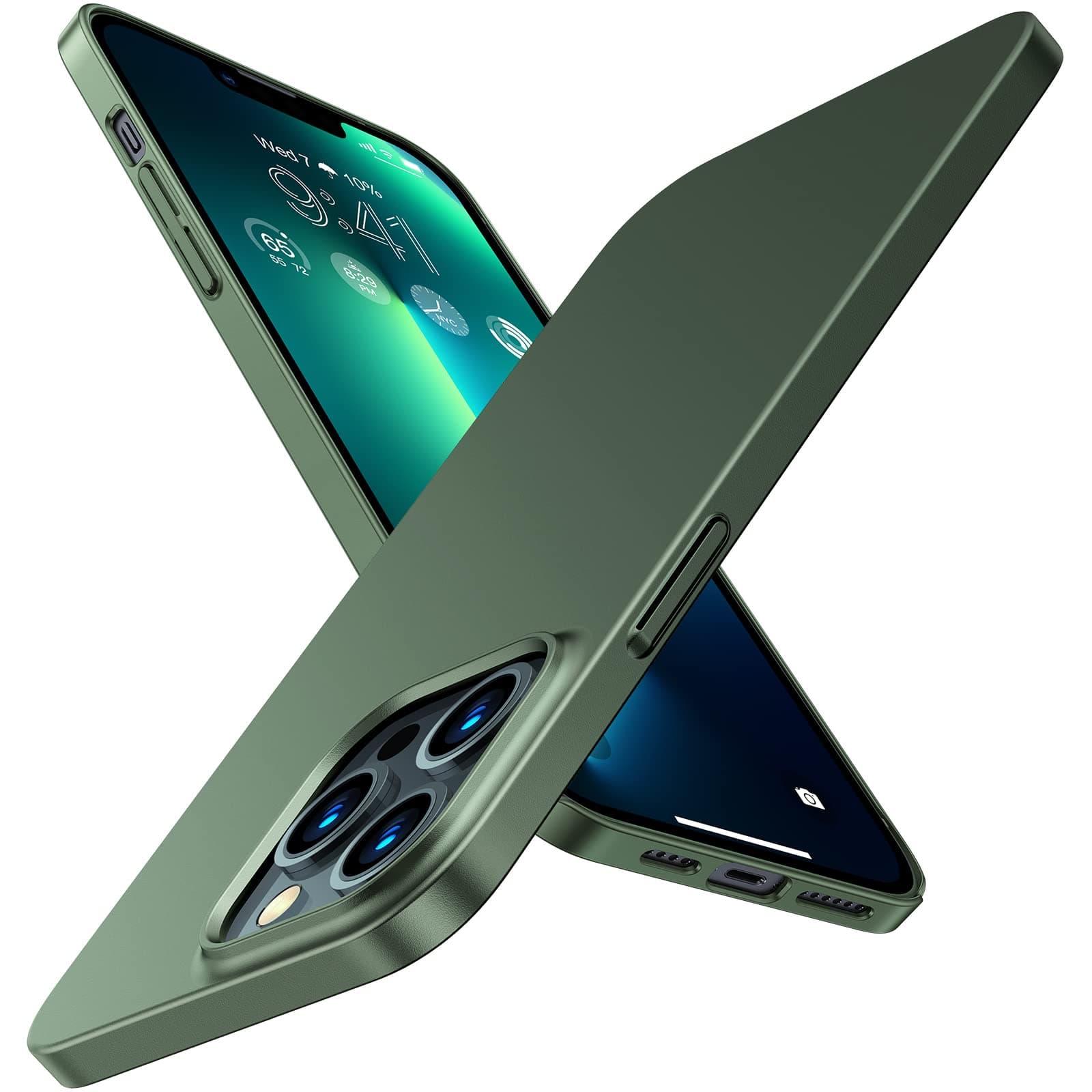 Slim Fit for iPhone 13 Pro Case 6.1 Inch, Never Yellowing, Ultra Thin for iPhone 13 Pro Phone Case Super Lightweight Matte Hard PC Slim Thin Case Protective, Green