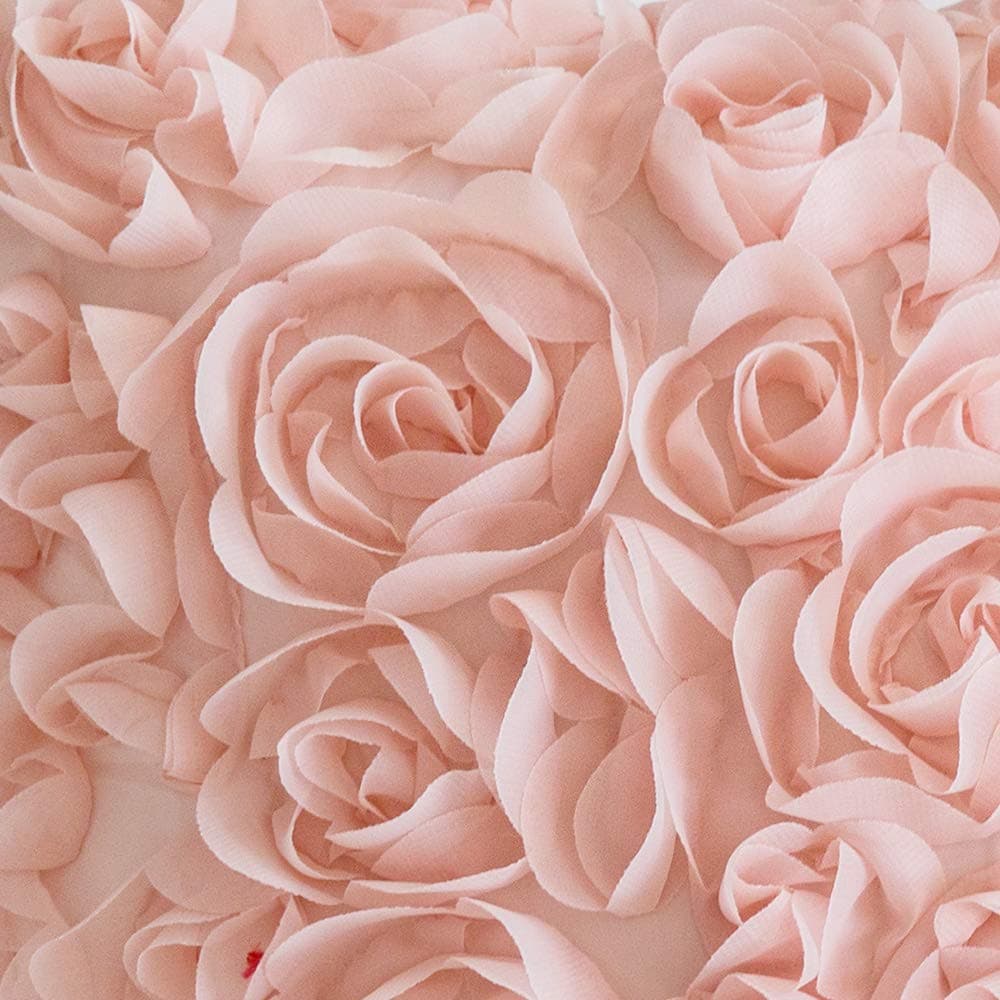 MIULEE Pack of 2 3D Decorative Spring Romantic Stereo Chiffon Rose Flower Pillow Cover Solid Square Pillowcase for Sofa Bedroom Car 16x16 Inch 40x40 Cm Peach Pink Wedding Gifts Valentines Day