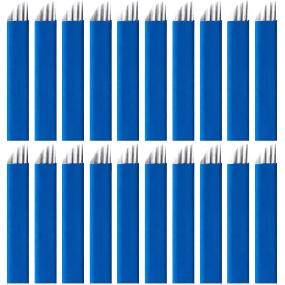 20 Pcs Permanent Makeup Blades Disposable Eyebrow Microblading Needles Microblading Needles Eyebrow Tattoo for Microblading Supplies Manual Tattoo