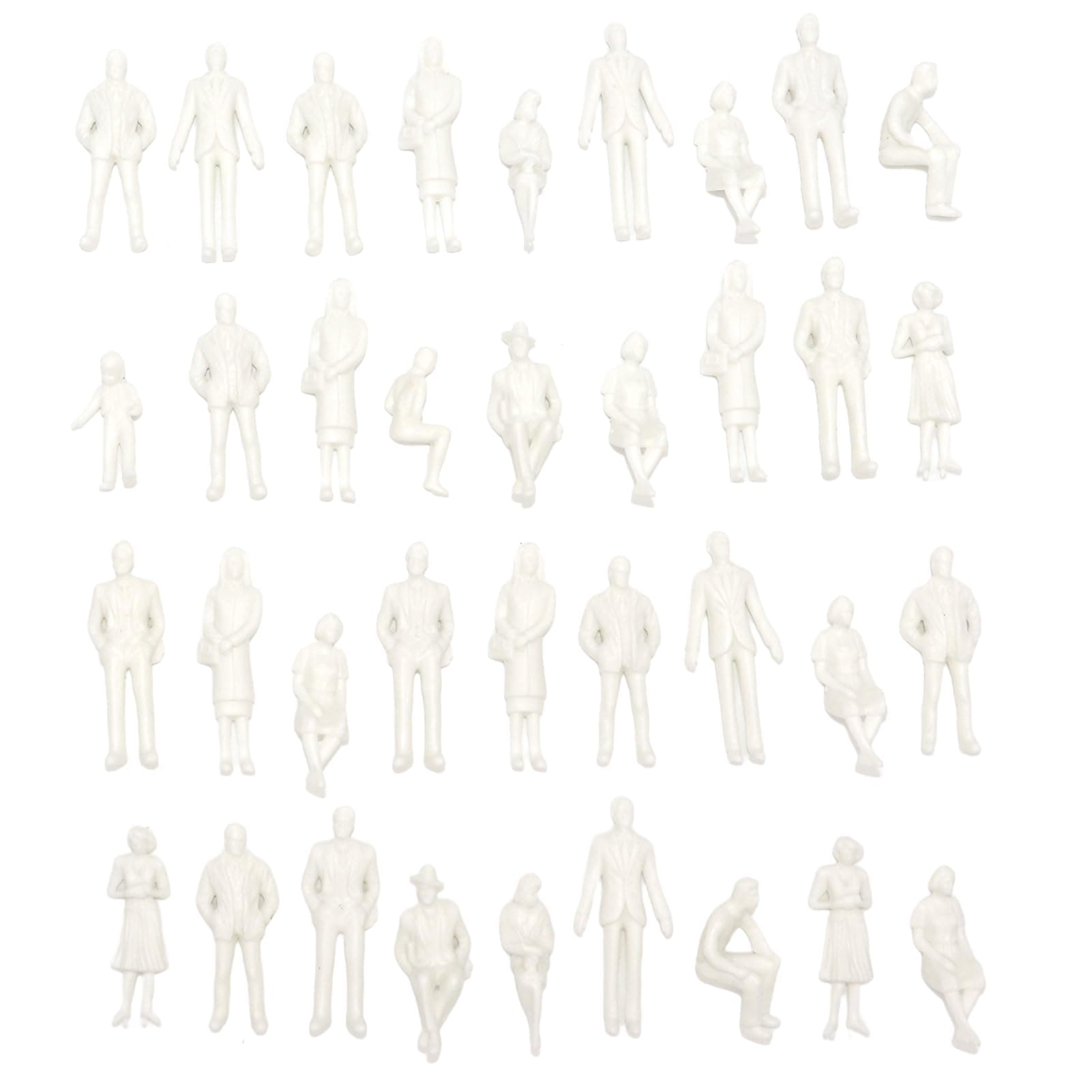 50pcs 1:30 Architecture Model Maker Miniature White Figures Architectural Model Human Scale ABS Plastic People