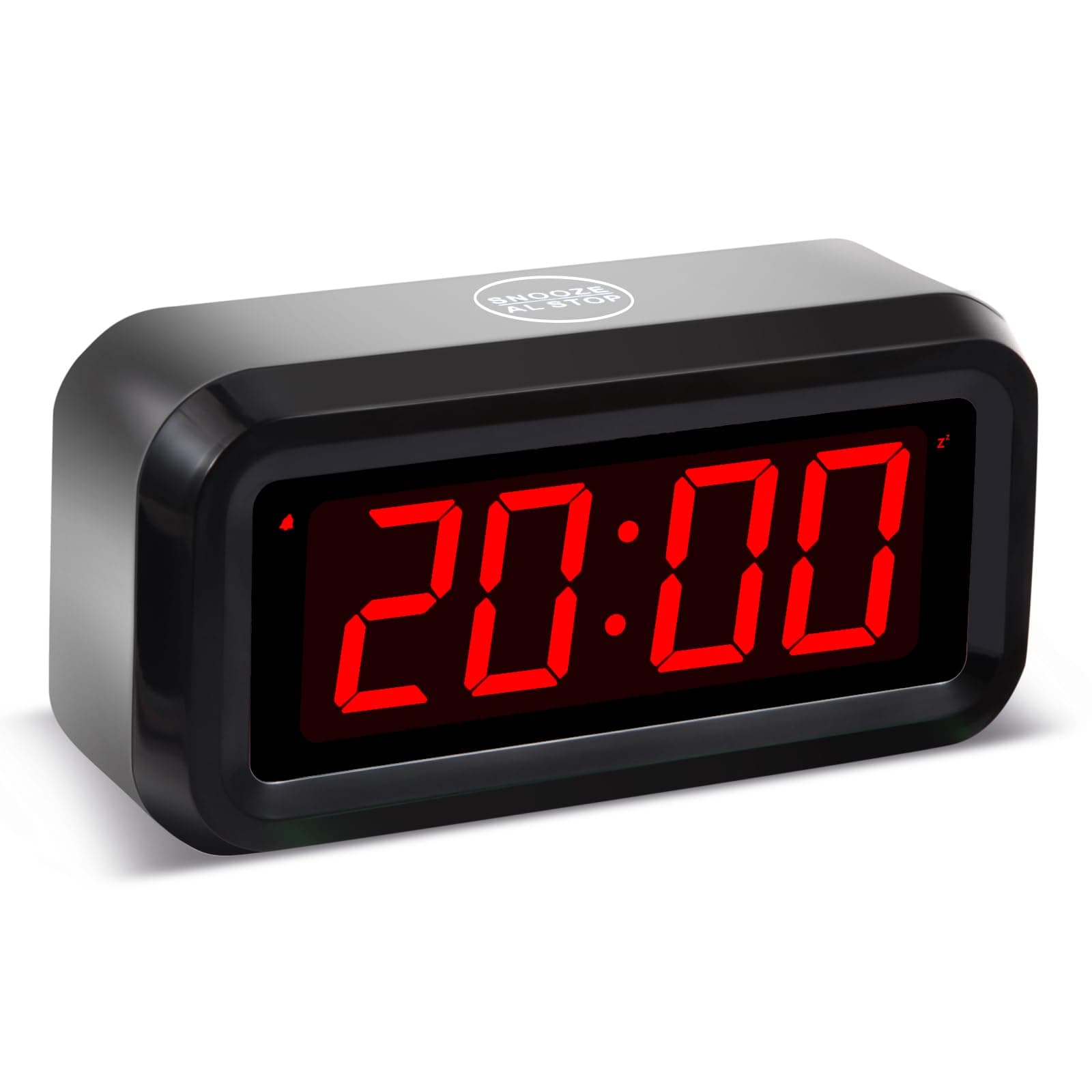 Plastic Small Wall/Shelf/Desk Digital Clock -Only Battery Operated with 1.2" Large Display (Black)