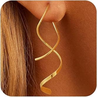 14K Gold/Silver Hoop/Dangle Earrings Dainty Hypoallergenic Jewelry, Trendy Lightweight Accessories for Women Valentines Mother's Day Birthday Thanksgiving Day Gifts