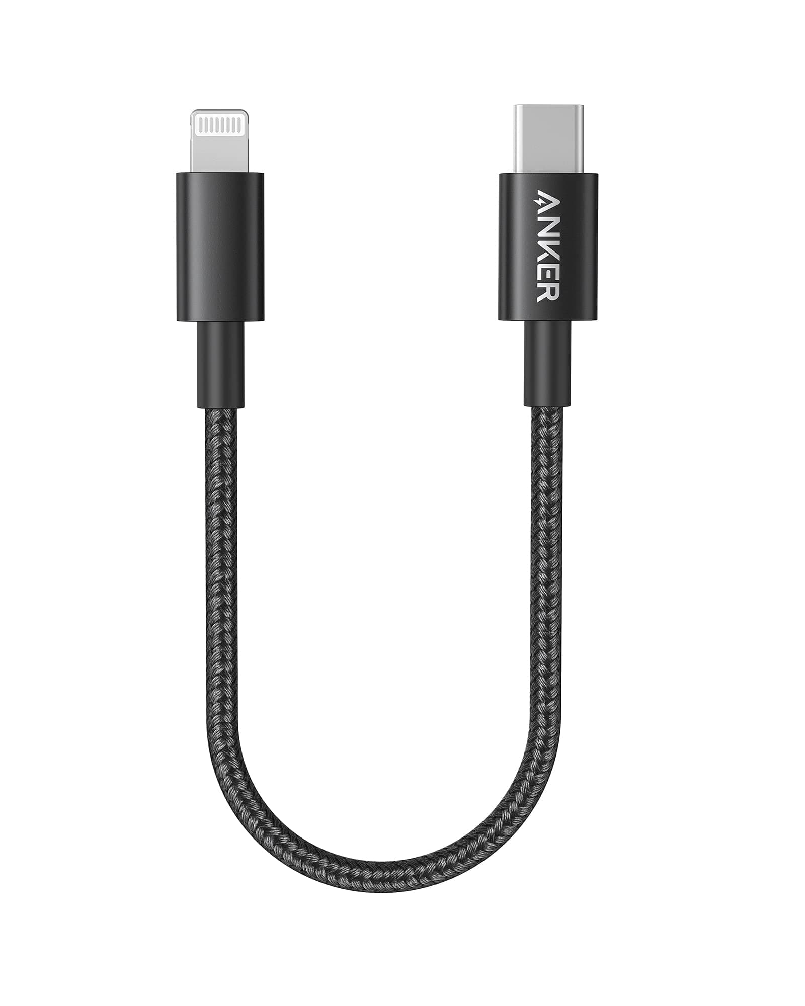 USB C to Lightning Cable New Nylon (1ft, MFi Certified) for iPhone 14/14 Pro/13/13 Pro/12 Pro Max /12/11 /X/XS/XR/ 8 Plus/AirPods Pro, Supports Power Delivery (1ft, Black)