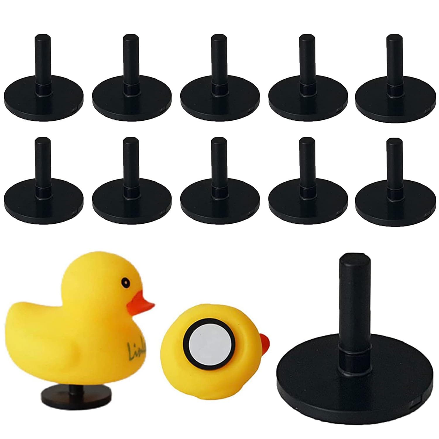 10Pcs Duck Plug - Rubber Duck Mount,Flock Locker Rubber Duck Holder for Jeep Dash and Fixed Display,Gift for Jeep Lover Includes Double Sided Stickers Inside (10PCS)
