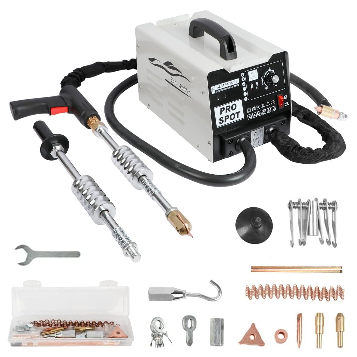 CMTOOL Dent Puller Welder, 3000W Stud Welder Dent Repair Kit, 3800A Car Pro Spot Puller Machine with 17 Types of Accessories, 6 Welding Modes, Adjustable Welding Power, Automatic and Manual Welding