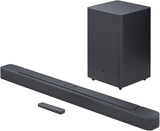 JBL SoundBar 2.1 Deep Bass MK2 Television Speaker for Home Entertainment Sound System, Sleek and Compact Design with JBL Surround Sound, Black