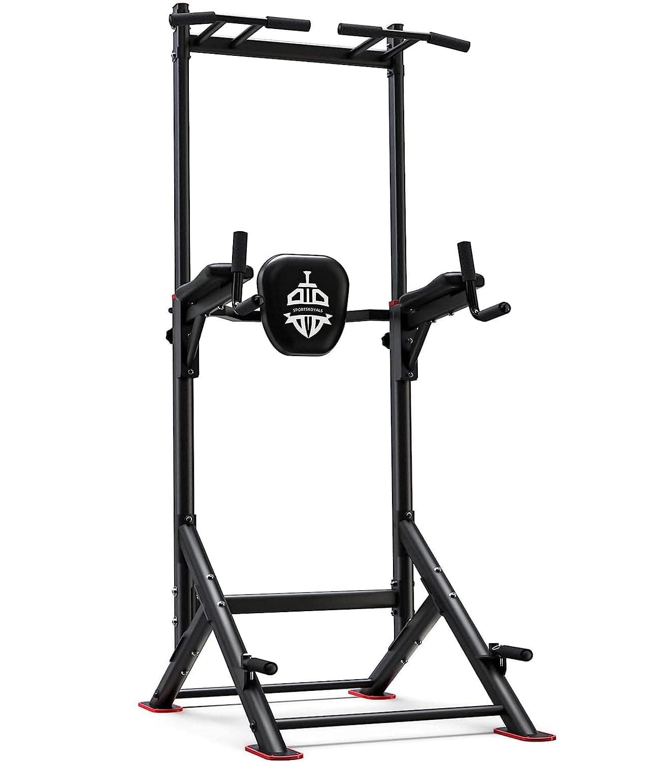 Sportsroyals Power Tower Pull Up Bar Station, 450LBS Stable Pull Up Dip Station for Home Gym Strength Training Equipment