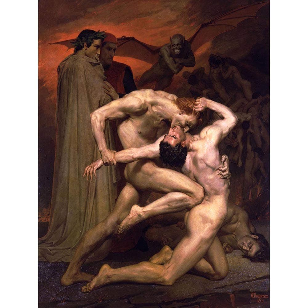 Wee Blue Coo William Adolphe Bouguereau Dante Virgil Hell Old Painting Unframed Wall Art Print Poster Home Decor Premium