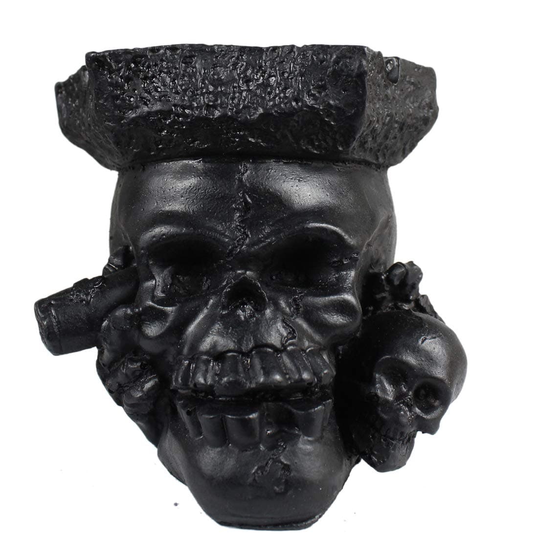 BlankLeaf Polyresin Ashtray (8.5 x 8 x 7 cm, Black)