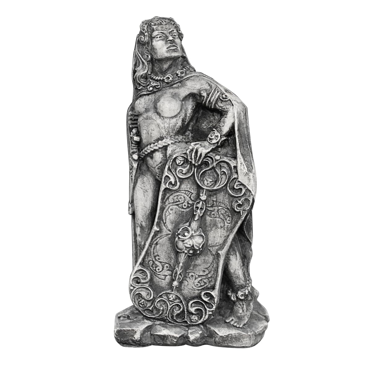 Dryad Design Goddess Morrigan Statue - Celtic Raven Warrior Phantom Queen Figurine 7" (Stone Finish)