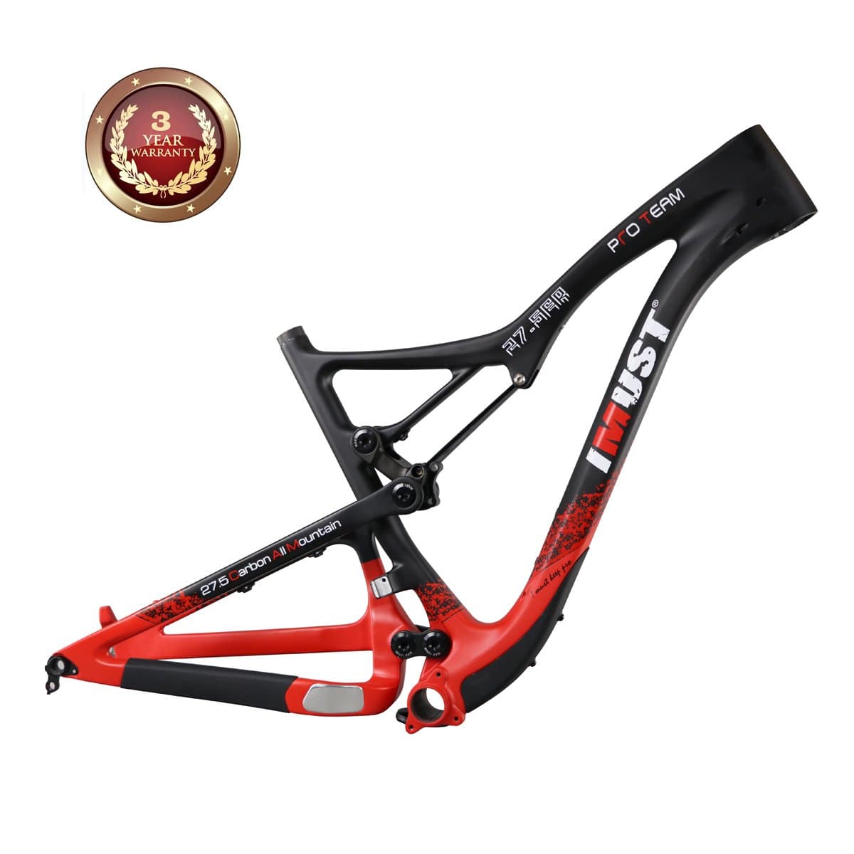 IMUST 27.5 Carbon Full Suspension All-Mountain Frame BB92 Bottom Bracket 15.5/17.5/19/21 inch