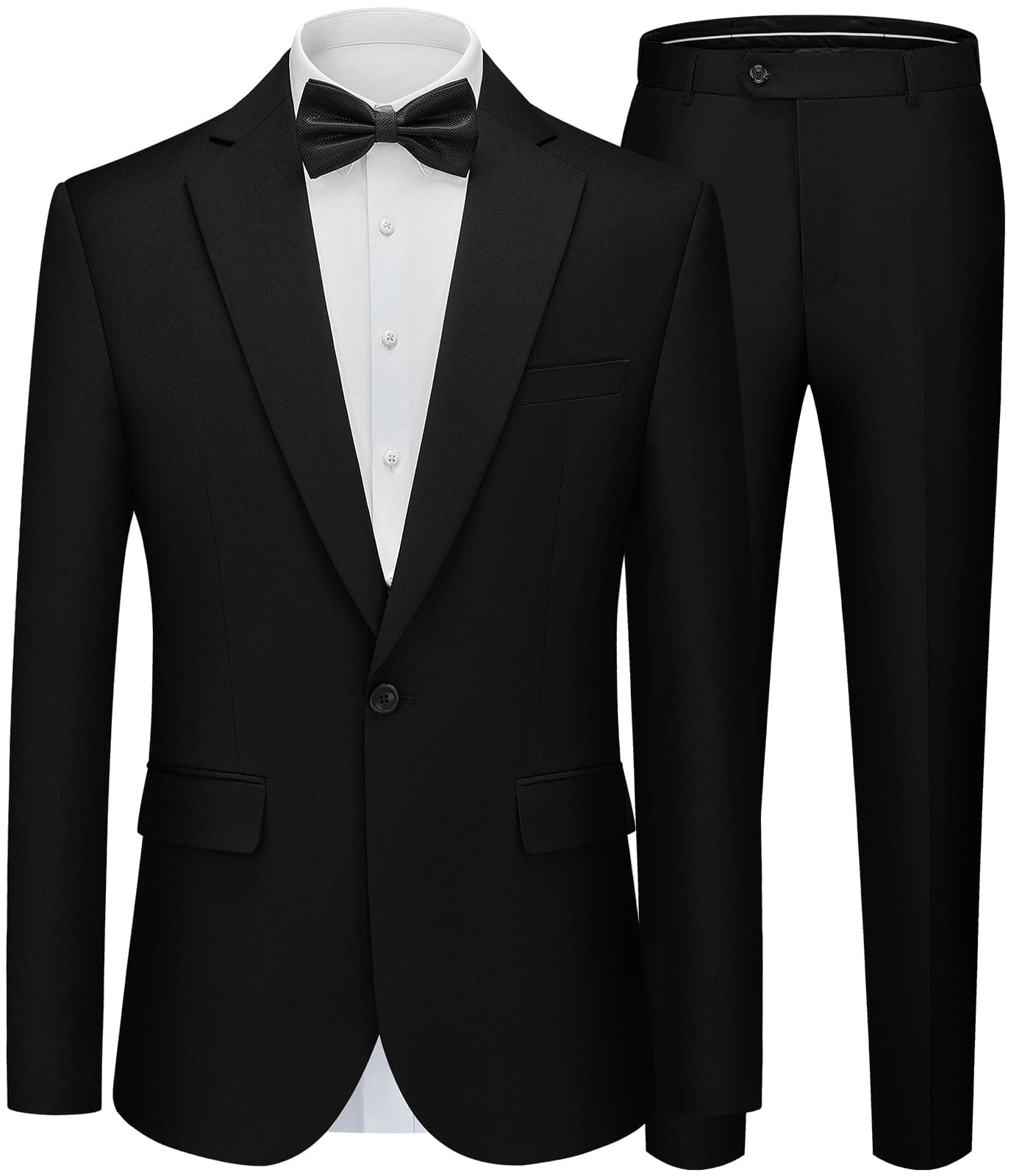WEEN CHARMMen's Suits Slim Fit 2 Piece One Button Blazer Jacket Wedding Prom Tuxedo Pants Set