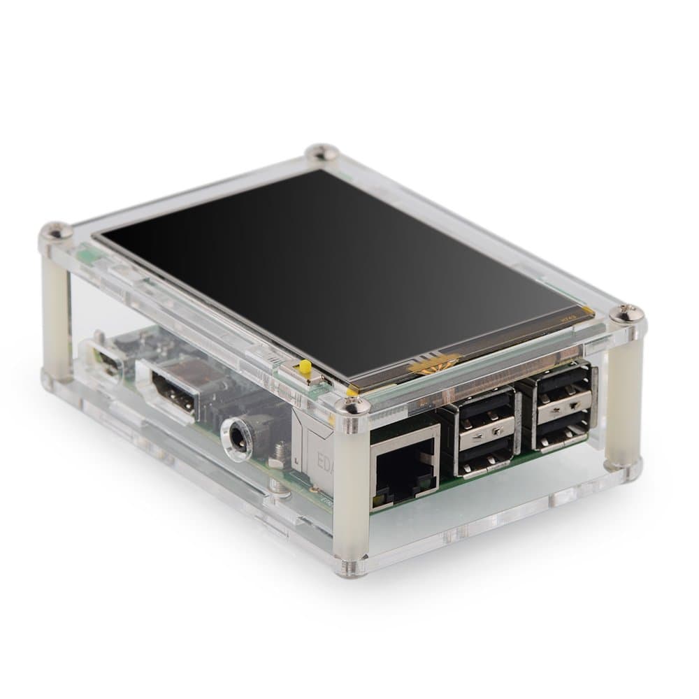 Tontec® 3.5 Inches Touch Screen for Raspberry Pi TFT LCD 480x320 Touchscreen Kit with Transparent Case for Raspberry Pi 2 Model B and Raspberry Pi B+
