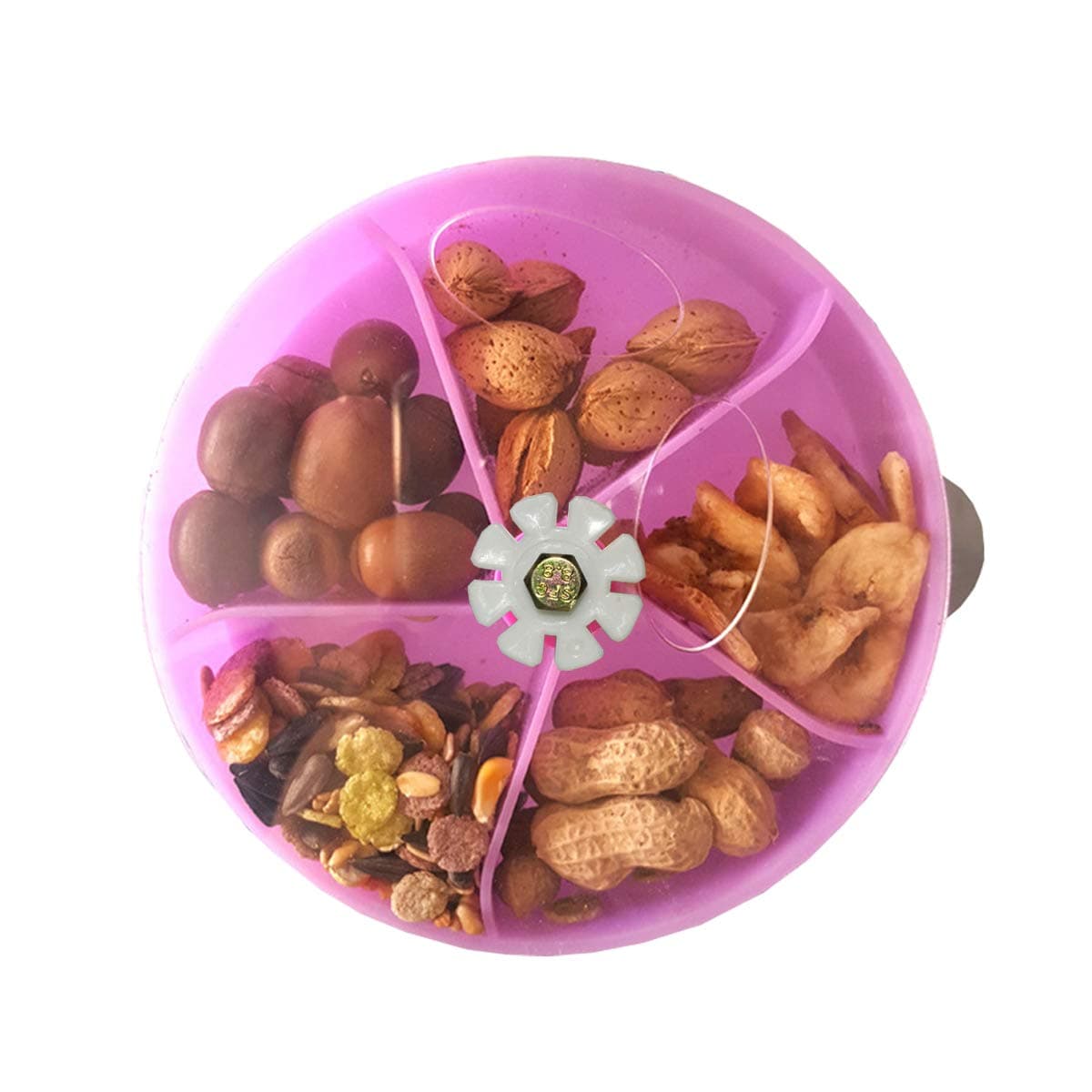 Bird Creative Foraging System Wheel Seed Food Ball Rotate Training Toy for Small and Medium Parrots Parakeet Cockatiel Conure (Purple)