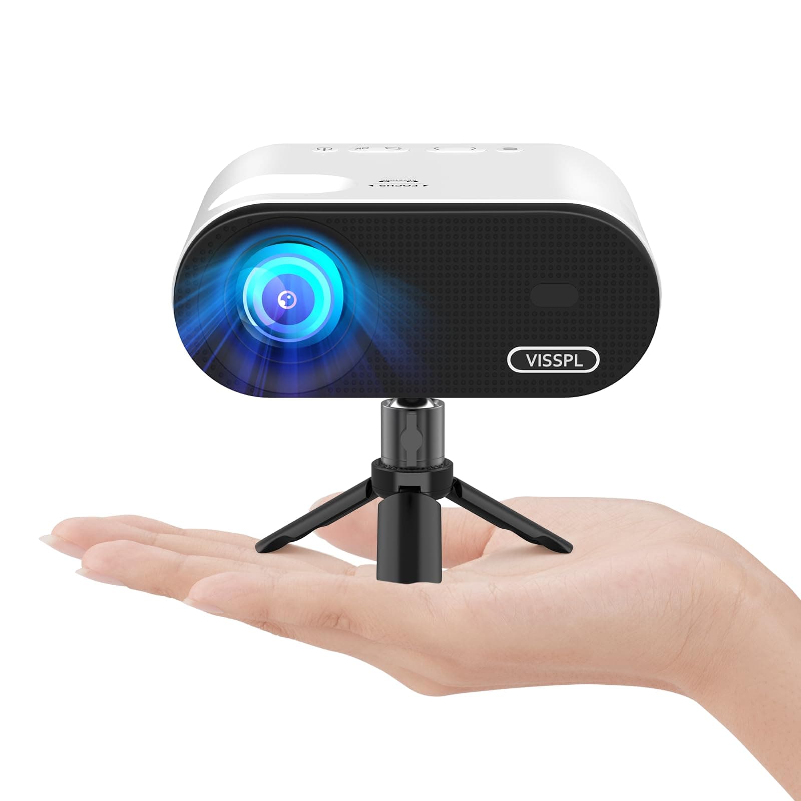 Mini Projector with WiFi and Bluetooth, Full HD 1080P Projector, Portable Outdoor Projector with Tripod, Home Theater Movie Phone Projector Compatible with Android/iOS/Windows/TV Stick/HDMI/USB