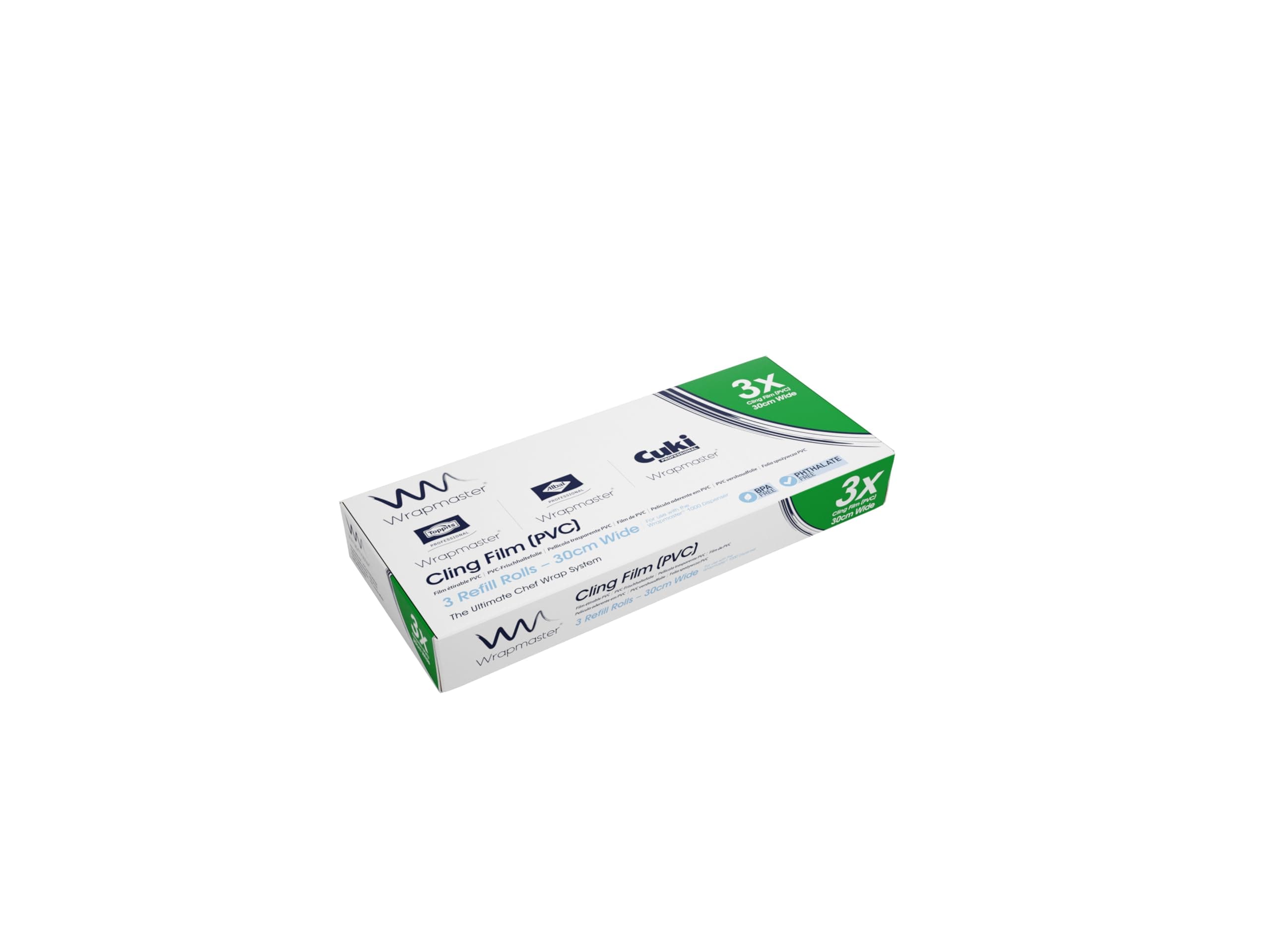 We Can Source It Ltd Wrapmaster 1000 - Cling Film - Kitchen Wrap Film - Multipurpose Plastic Wrap for Professional Catering - 30cm x 100m - 3 Rolls