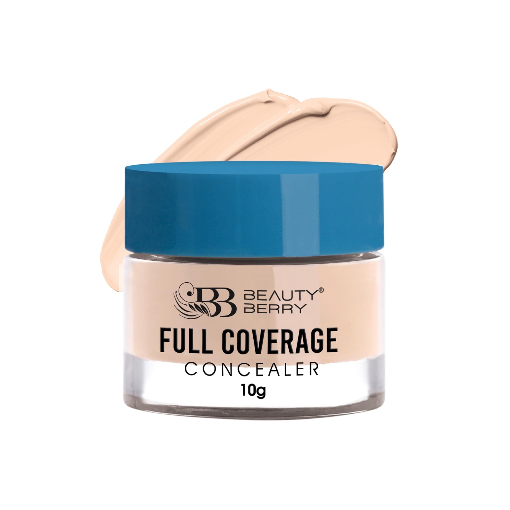 Beauty Berry Full Coverage Concealer - Medium Beige, 10g | Easy to Blend, Ultra Lightweight & Long Lasting Concealer | Creamy Texture, Highly Pigmented, Waterproof Concealer for Face Makeup