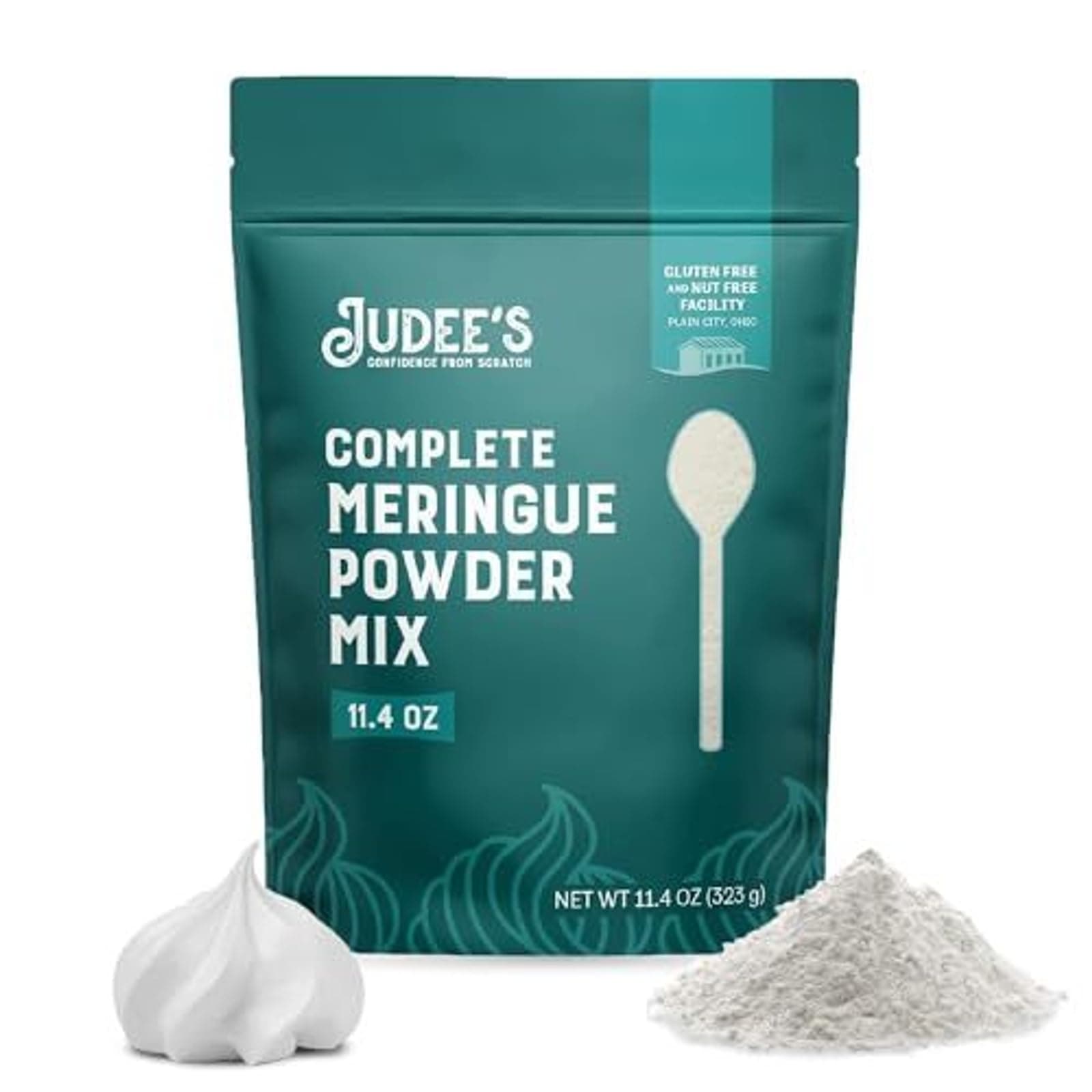 Judee's Gluten Free Complete Meringue Powder Mix - Royal Icing Mix & Cookie Decorating Supplies - Meringue Powder for Cookies & Pies - 11.4 Oz