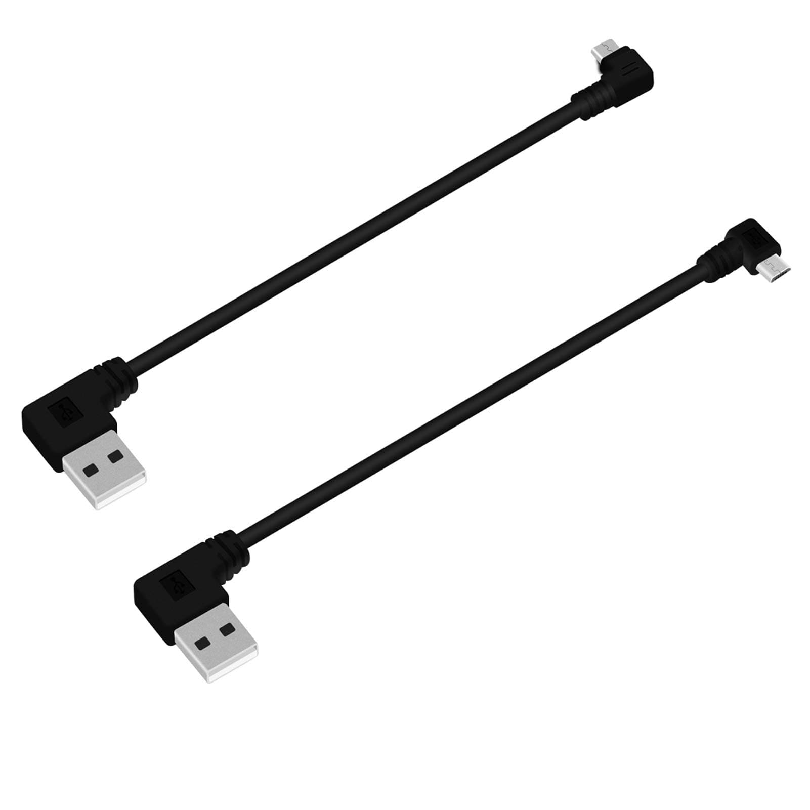 Fiimi Micro USB Cable - Golden Plated Male USB 2.0 With Left Angle To Micro USB B Cable With Left and Right Angle 25CM