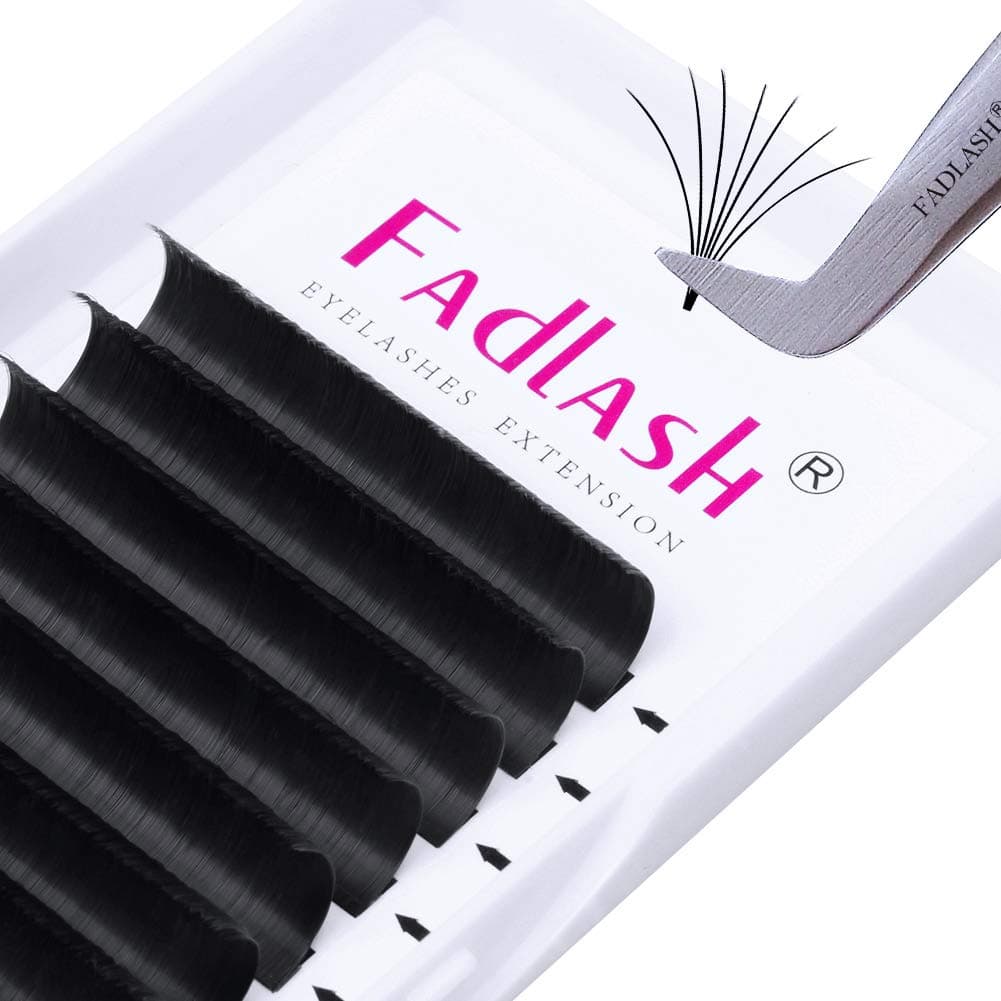 Eyelash Extensions D Curl Easy Fan Lash Extensions 0.07 Mixed Tray 8-14mm Volume Lashes Extensions (0.07-D, Mix 8-14mm)