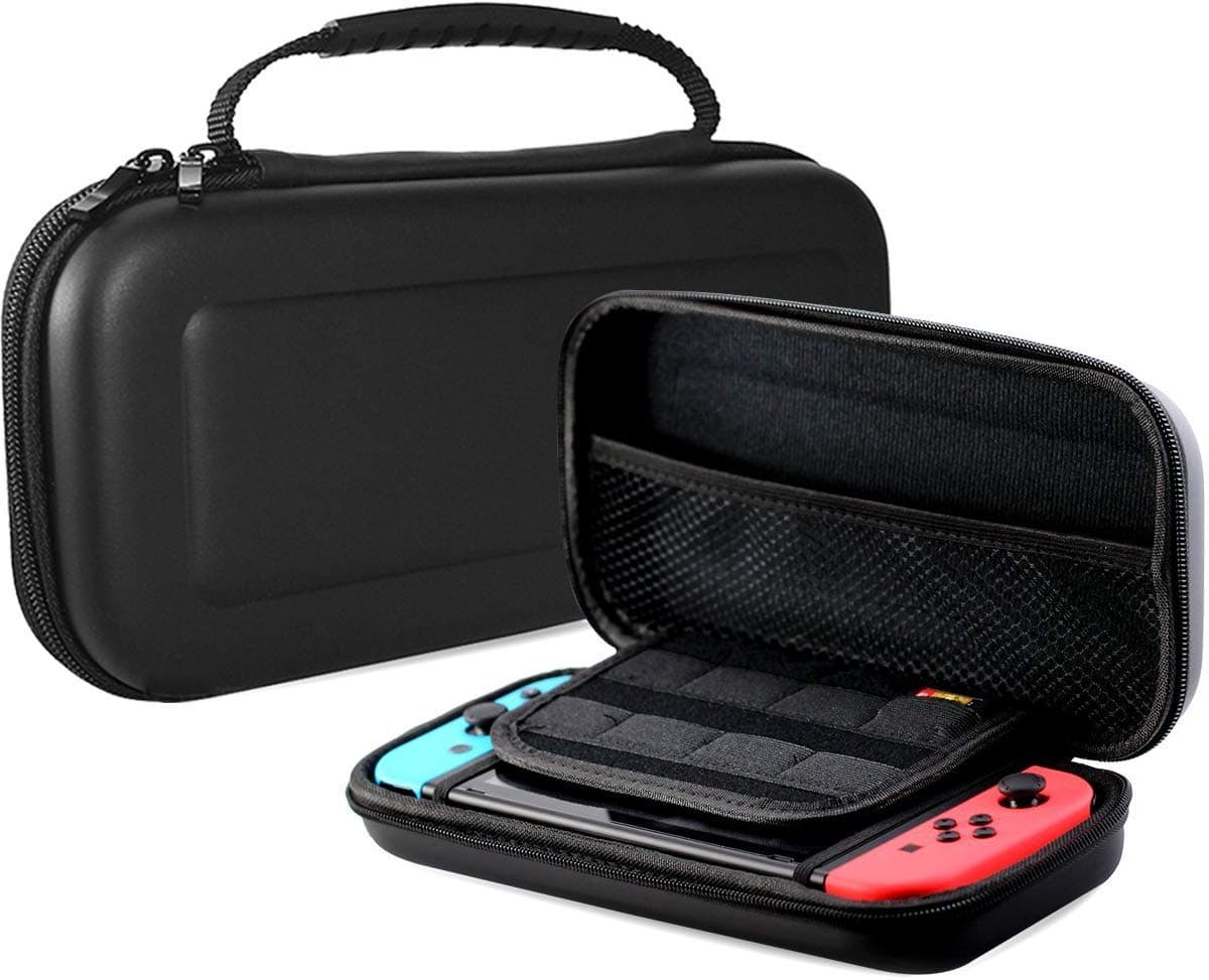 Nintendo Switch Case, Hard Shell Travel Carrying Box Case for Nintendo Switch 2017 with 8 Game Cards Holders -Black