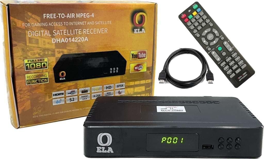 Tech-lobby Sky Vision MPEG4 Life Time Free DTH Set Top Box with Internet Acess by USB WiFi Receiver (Not Include).