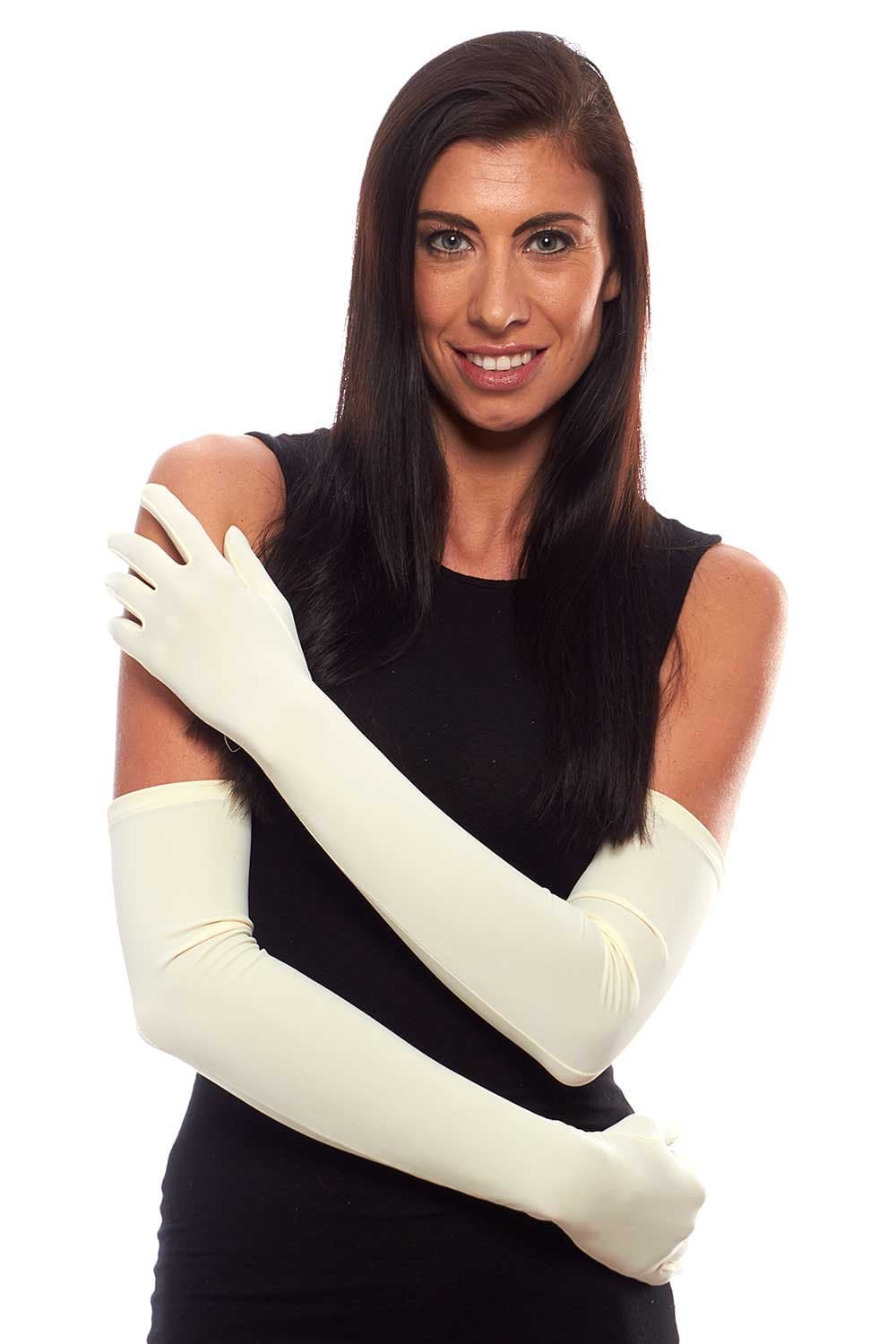 Classic Comfort Stretch Long Opera Gloves with Buttons