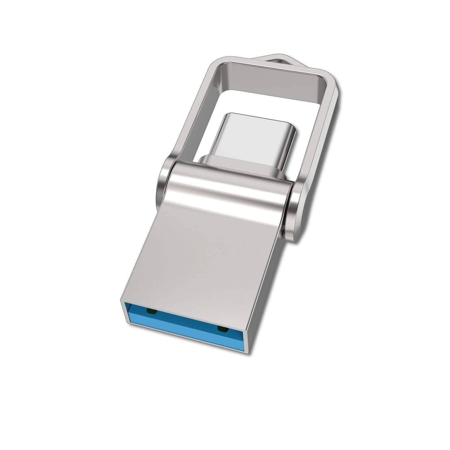 Dual USB C Flash Drive USB 3.0 Thumb Drive 128GB KEATHY Type C High Speed Waterproof OTG Dual Jump Drive for Type-C Smartphone, MacBook Tablet Chromebook Pixel Samsung Galaxy etc,Silver