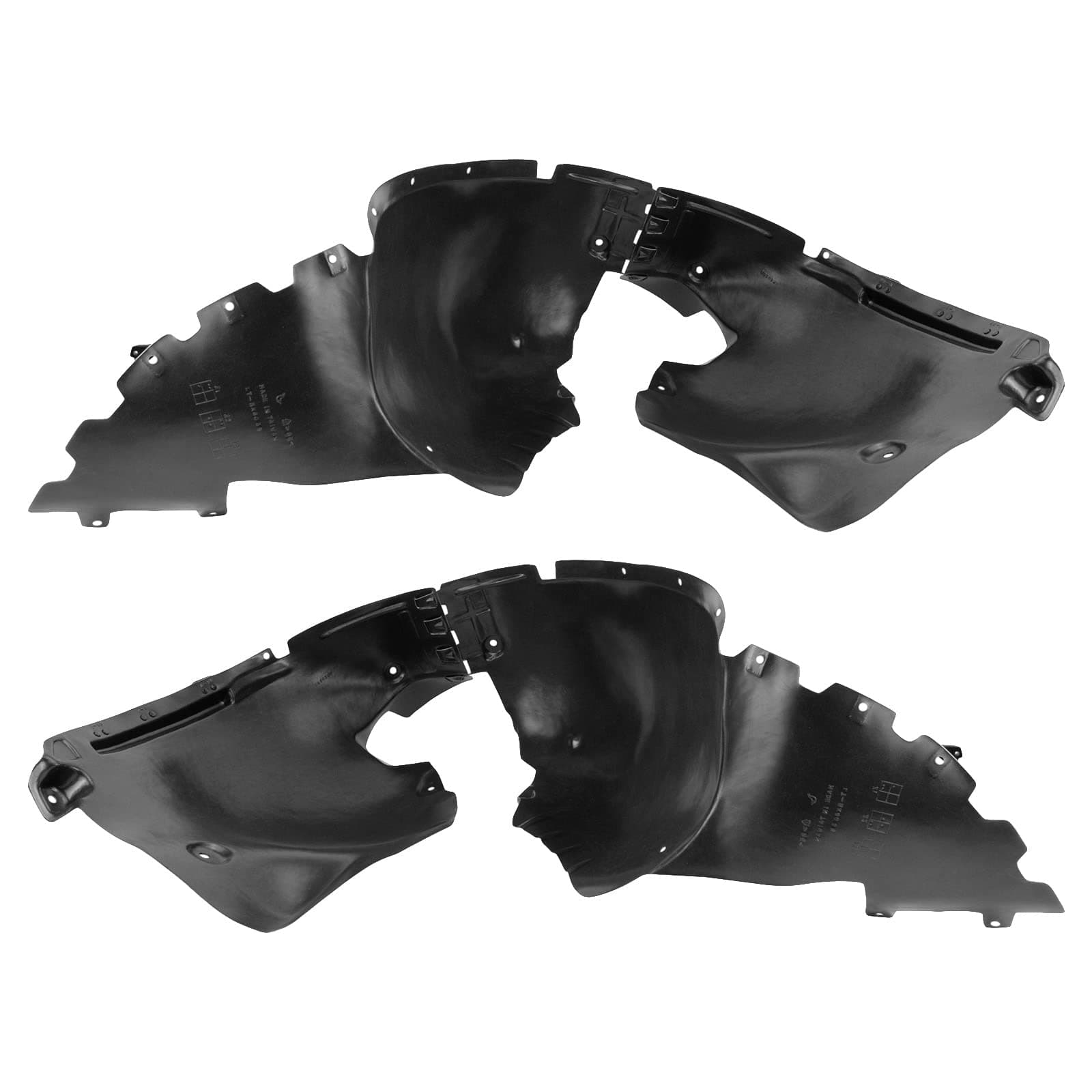 TRQ Front Inner Fender Liner Set Compatible with 2010-2013 Buick LaCrosse GM1248227 GM1249227
