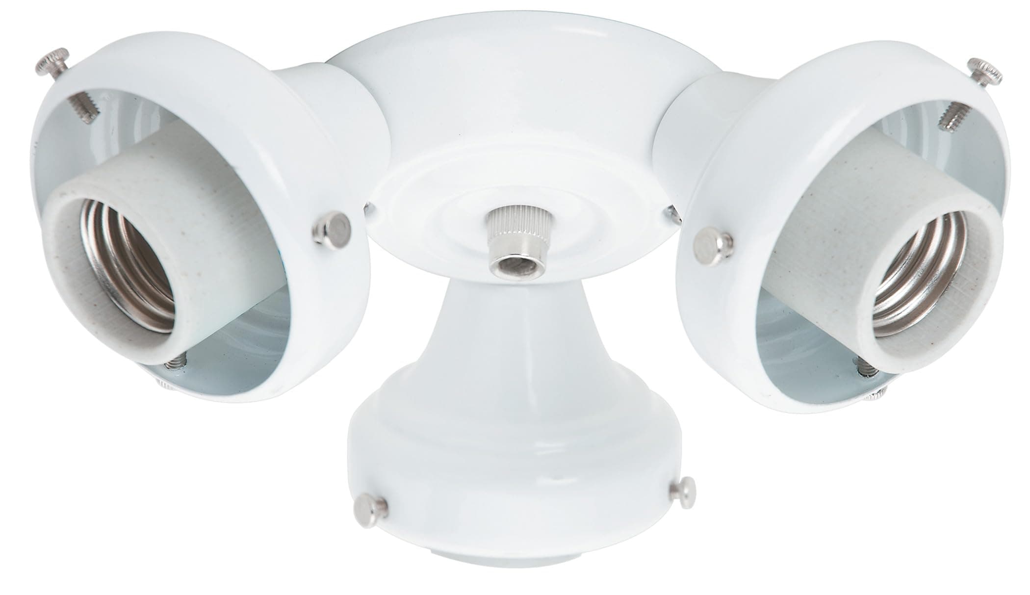 Three Light White Fitter for Ceiling Fan - Ceiling Fan Light Kit Base & Replacement, Compatible Casablanca - 99135, White