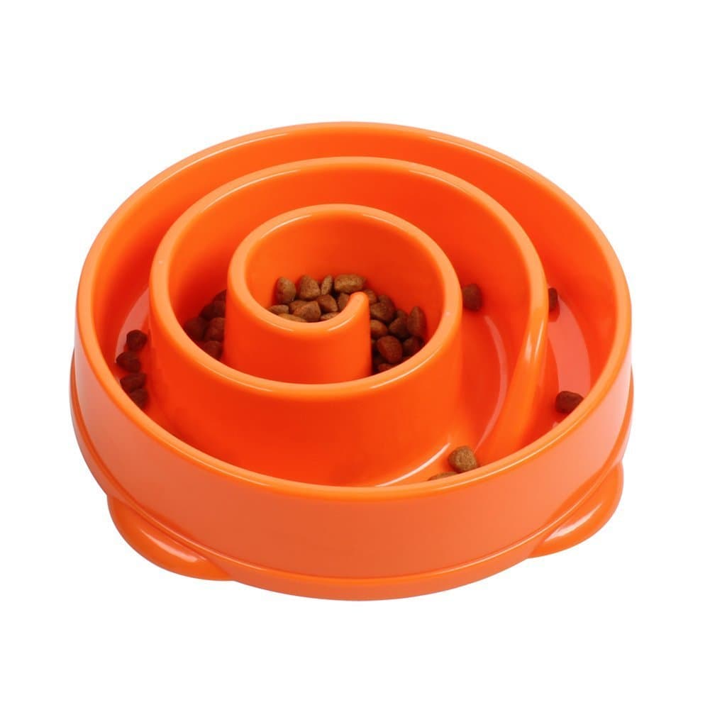 Joyworker Interactive Fun Feeder Slow Feed Interactive Bloat Stop Dog Bowl, Large, Orange