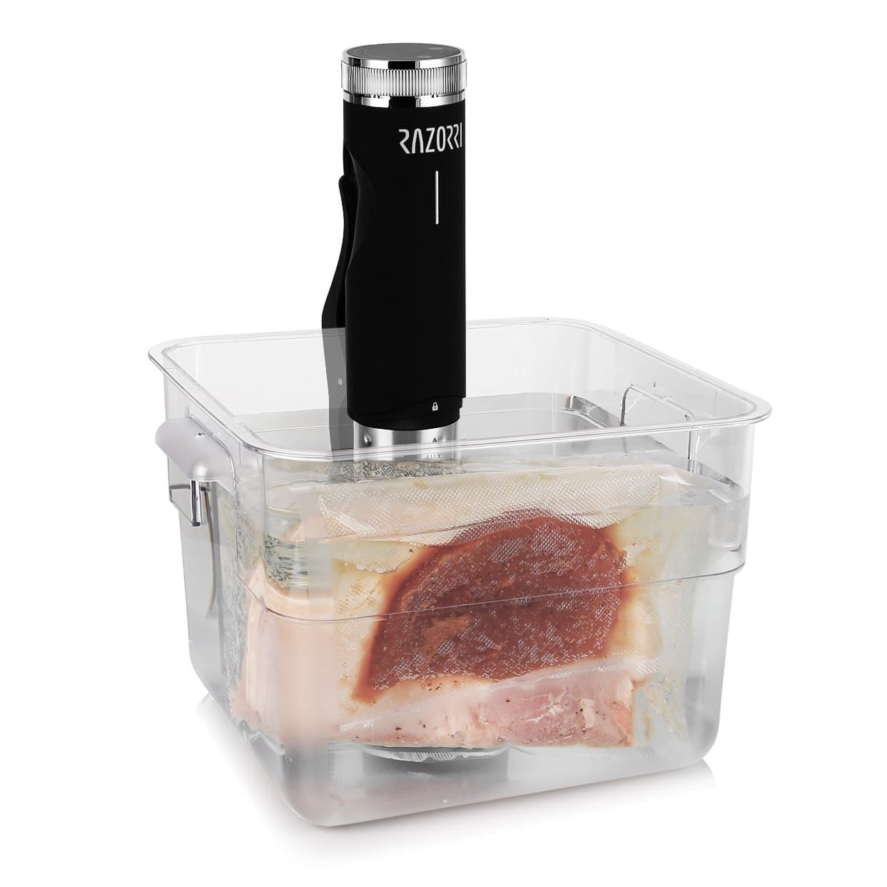 Razorri Sous Vide Food Container Space Saving Immersion Circulator, 12 Quart High Temperature Tolerance Food Storage, with Clear Graduation