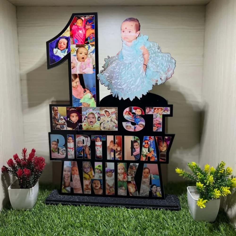 WEHATKE Customized Kids Frame First Year Frame with Photos | Best & Unique Gift for Baby (12 inch)